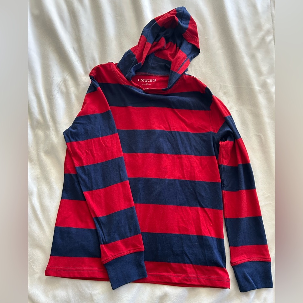 Crewcuts Vibrant Red and Navy Lightweight Hoodie